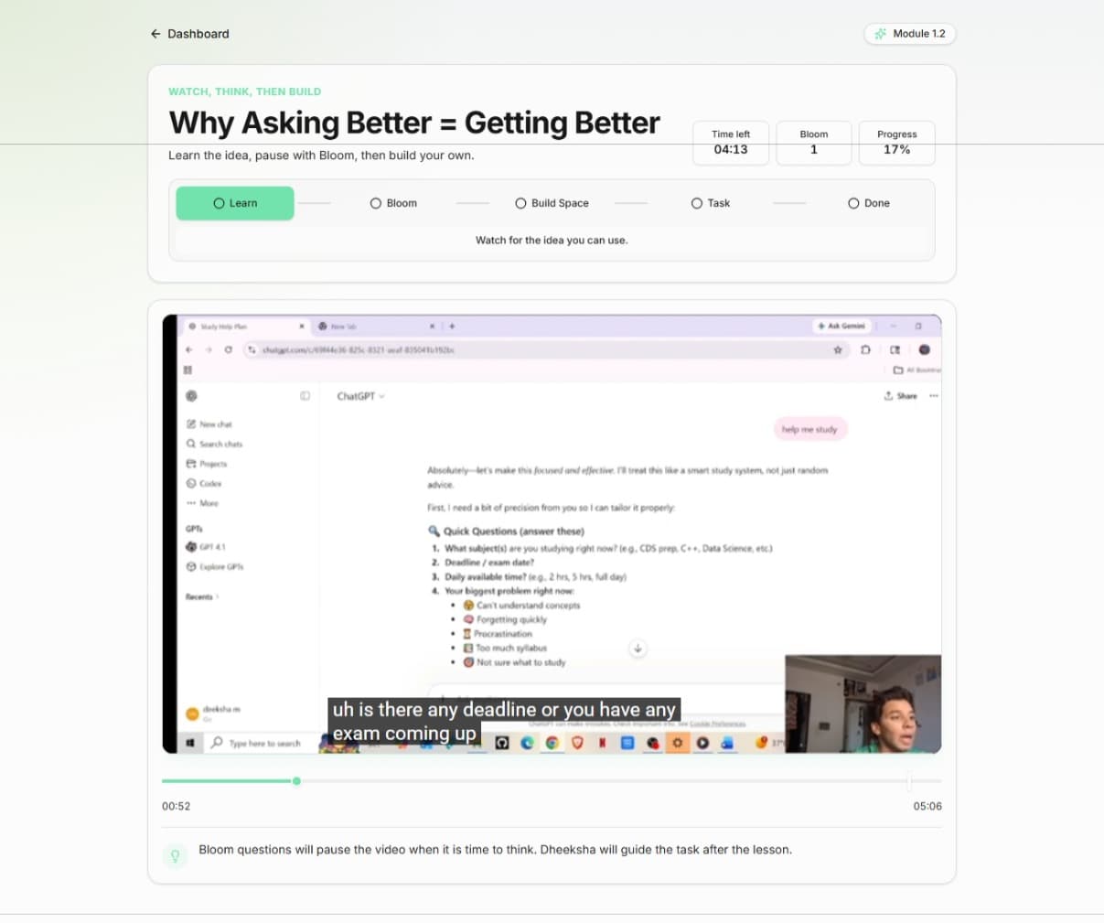 UpgrAIed student learning module
